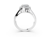 White gold Heart Halo Split Shank Diamond Ring with Four-Prong Setting_39