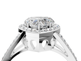 White gold Heart Halo Split Shank Diamond Ring with Four-Prong Setting_40