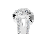 White gold Heart Halo Split Shank Diamond Ring with Four-Prong Setting_41