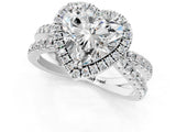 White gold Heart Halo Split Shank Diamond Ring with Pavé Setting_27