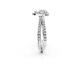 White gold Heart Halo Split Shank Diamond Ring with Pavé Setting_28