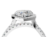 White gold Heart Halo Split Shank Diamond Ring with Pavé Setting_30