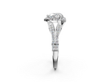 White gold Heart Halo Split Shank Diamond Ring with Prong Setting_22