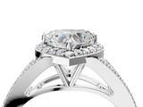 White gold Heart Halo Split Shank Diamond Ring with Prong Setting_24