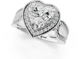 White gold Heart Halo Split Shank Milgrain Diamond Ring_27