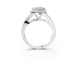 White gold Heart Halo Split Shank Pave Diamond Ring with Four-Prong Setting_52