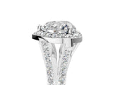 White gold Heart Halo Split Shank Pave Diamond Ring with Four-Prong Setting_54