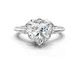 White gold Heart Halo Split Shank Pave Diamond Ring with Petal Prong Setting_20