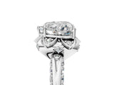 White gold Heart Halo Split Shank Pave Diamond Ring with Petal Prong Setting_25
