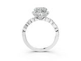 White gold Heart Halo Twist Band Solitaire Ring with Six-Prong Setting_35