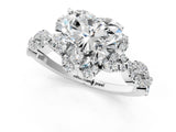 White gold Heart Halo Twist Band Solitaire Ring with Six-Prong Setting_38
