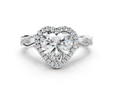 White gold Heart Halo Twist Band Solitaire Ring_19