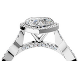 White gold Heart Halo Twist Band Solitaire Ring_24