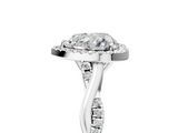 White gold Heart Halo Twist Band Solitaire Ring_24