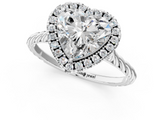 White gold Heart Halo Twisted Band Four-Prong Diamond Ring_19