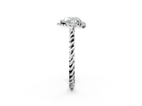 White gold Heart Halo Twisted Band Four-Prong Diamond Ring_22