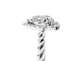 White gold Heart Halo Twisted Band Four-Prong Diamond Ring_25
