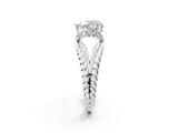 White gold Heart Halo Twisted Band Four-Prong Ring_34
