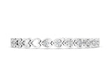 White gold Heart Link Diamond Tennis Bracelet with Round Cut Stones and Bezel Setting