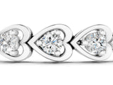 White gold Heart Link Diamond Tennis Bracelet with Round Cut Stones and Bezel Setting_3