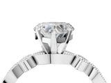 White gold Heart Milgrain Bezel Diamond Engagement Ring with Solitaire Prong Setting_171
