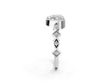 White gold Heart Milgrain Marquise Diamond Twist Band Ring_40
