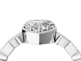 White gold Heart Milgrain Marquise Diamond Twist Band Ring_41