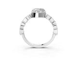 White gold Heart Milgrain Marquise Diamond Twist Band Ring_41