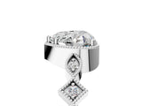 White gold Heart Milgrain Marquise Diamond Twist Band Ring_43