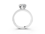 White gold Heart Milgrain Pave Diamond Engagement Ring with Four-Prong Setting_151