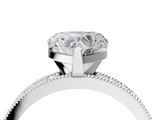 White gold Heart Milgrain Pave Diamond Engagement Ring with Four-Prong Setting_152