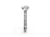 White gold Heart Milgrain Pave Diamond Engagement Ring with Four-Prong Setting_156