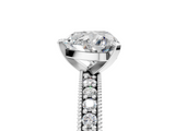 White gold Heart Milgrain Pave Diamond Engagement Ring with Four-Prong Setting_159