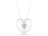 White gold Heart Prong Round Diamond Pendant_9