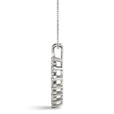 White gold Heart-Shaped Diamond Halo Pendant with Round Brilliant Prong Setting 2
