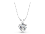 White gold Heart-Shaped Diamond Solitaire Pendant with Four-Prong Setting_34