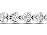 White gold Heart-Shaped Diamond Tennis Bracelet with Channel Setting and Four-Prong Setting_5