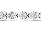 White gold Heart-Shaped Diamond Tennis Bracelet with Channel Setting and Four-Prong Setting_7