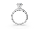 White gold Heart Solitaire Beaded Band Six-Prong Setting_3
