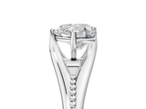 White gold Heart Solitaire Beaded Band Six-Prong Setting_9