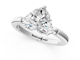 White gold Heart Solitaire Beaded Band with Four-Prong Setting_89