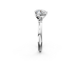 White gold Heart Solitaire Beaded Band with Four-Prong Setting_93