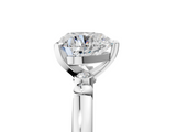 White gold Heart Solitaire Beaded Band with Four-Prong Setting_96