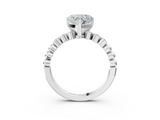 White gold Heart Solitaire Bezel Accent Diamond Engagement Ring with Beaded Band and Four-Prong Setting_85