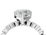 White gold Heart Solitaire Bezel Accent Diamond Engagement Ring with Beaded Band and Four-Prong Setting_86