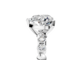 White gold Heart Solitaire Bezel Accent Diamond Engagement Ring with Beaded Band and Four-Prong Setting_87