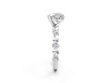 White gold Heart Solitaire Bezel-Set Diamond Ring with Beaded Band and Four-Prong Setting_67