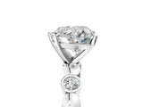 White gold Heart Solitaire Bezel-Set Diamond Ring with Beaded Band and Four-Prong Setting_70