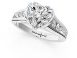 White gold Heart Solitaire Bezel-Set Diamond Ring with Channel-Set Band_57