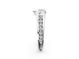 White gold Heart Solitaire Bezel-Set Diamond Ring with Channel-Set Band_58